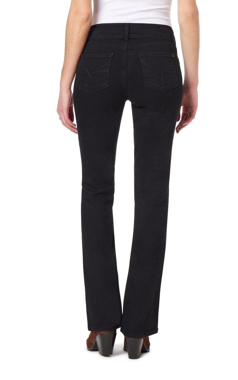 WallFlower Women's InstaStretch Luscious Curvy Bootcut Jeans, Black, 7 - Image 2